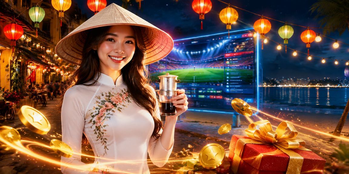 Người dùng Hà Nội mặc nón lá truyền thống theo dõi kết quả cá cược thể thao trực tuyến