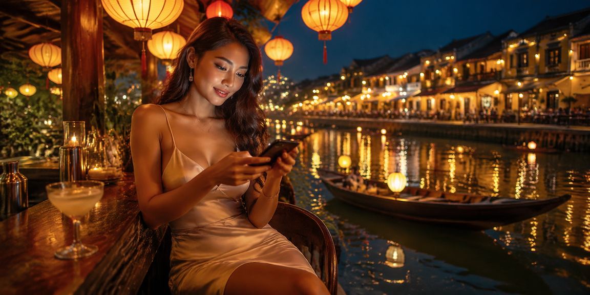 Người dùng Việt Nam đăng nhập ứng dụng casino trên điện thoại tại Hội An